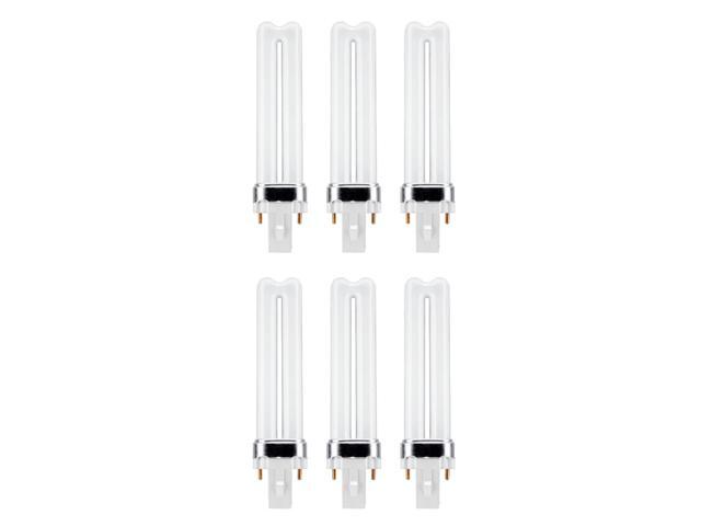(case of 6) GE Soft White 7 watt Plug-in CFL G23 Base, 5.4-inch F7BX Light Bulb, 2700K Soft warm white, 425 lumen, plug-in biax compact fluorescent