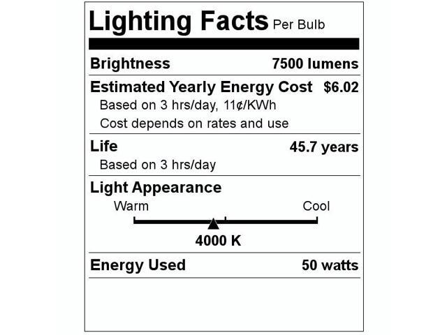 (case of 3) GE 22679 LED Omni-Directional LED HID, 50 watt, 7500 lumen, 4000K Cool White, EX39 base, 120-277V, LED Type B, ED23.5 shape,...