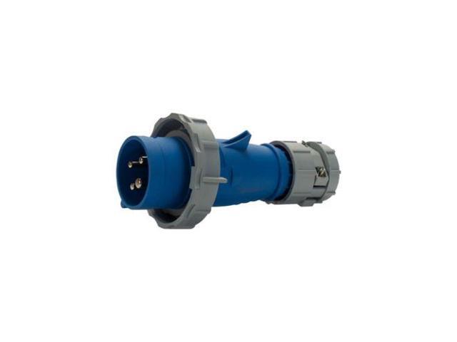 Eaton Arrow Hart AH420P9W Pin and Sleeve plug, IP69K rated, #12 - #10 AWG, 20A, 3 250V, Back wire, Blue,
