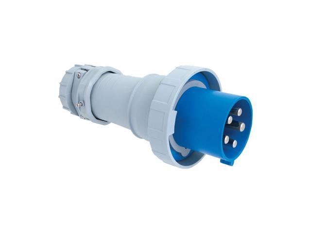 Eaton Arrow Heart Pin and Sleeve Plug Plug, AH3100P6W, 100A, 250V, 2 Pole, 3 Wire, Watertight, Blue, IP67, IP69K