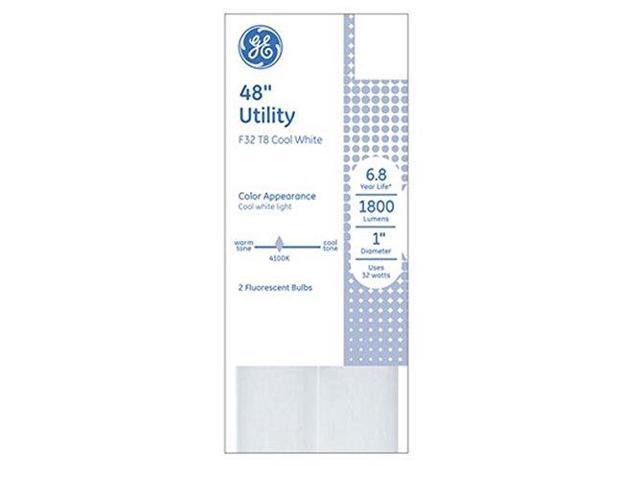 (case of 8 tubes) GE Fluorescent Tube, 48 inch T8, 1800 lumens, 32 watt, 4100K Cool White, Med Bi Pin G13 base