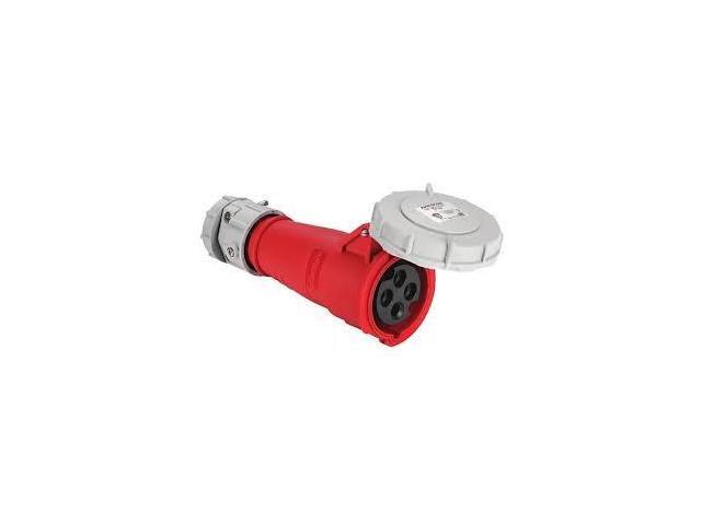 Eaton Arrow Hart AH532C6W Pin and Sleeve Connector, 32A 220/380V - 240/414V, four pole five wire, 4P5W, grounding, Nylon, Red, Female