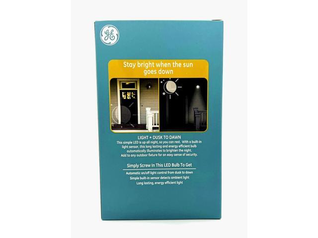 GE LED+ Dusk to Dawn LED Light Bulb, Soft White, A19, Outdoor use, 9 watts, 800 lumens, medium base, turns on at night, turns off during the day,...