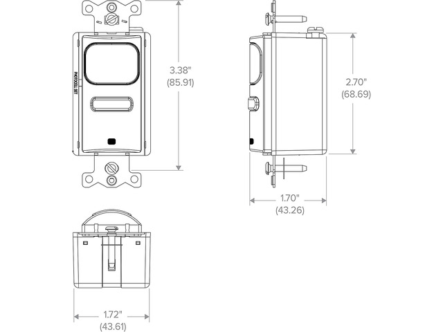 Hubbell Lighthawk Passive Infrared (PIR) Wall Switch Sensor, LHDCIRD2-G-IV, ivor
