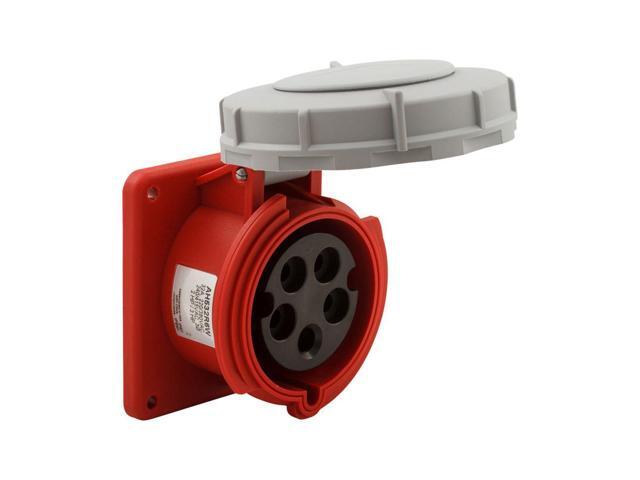 Eaton Arrow Hart AH532R6W Pin and Sleeve Recptacle, 32A 220/380V 4P5W, watertight, Red