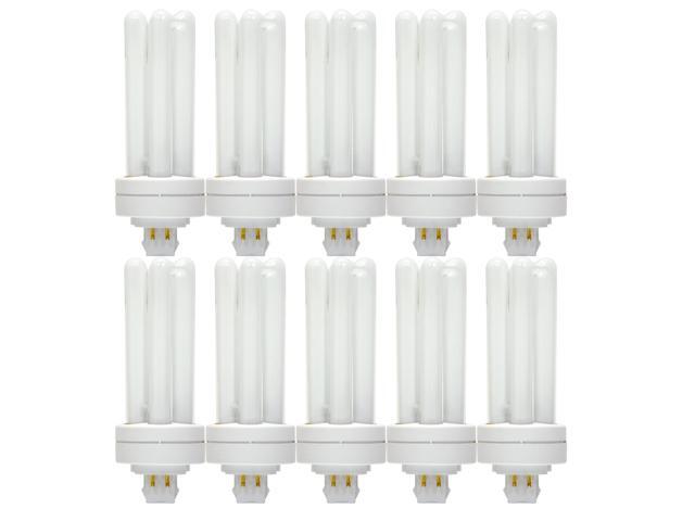(case of 10) GE Energy Smart CFL Light Bulb, Triple Tube Biax Light Bulb, T4 Light Bulb, 18-Watt, 1200 Lumen, G24Q-2 4-Pin Base, Warm White,...