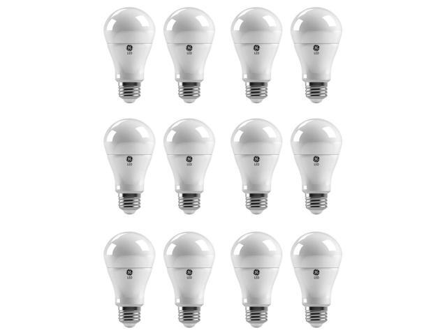 (12 bulbs) GE LED A19, 5 watts, 450 lumens, 4000K Color Temp, long-life low-energy,