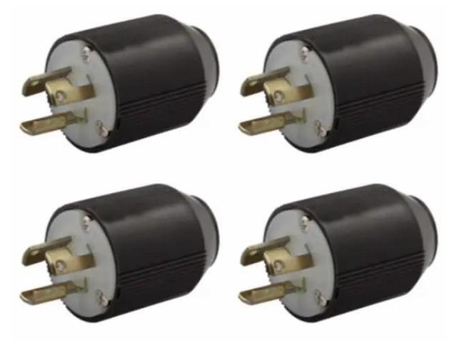 (4 pack) Eaton Wiring 4771N, 15 Amp Locking Plug, NEMA L7-15, Phenolic, Black, compatible with #16-#12 AWG, ideal for industrial applications