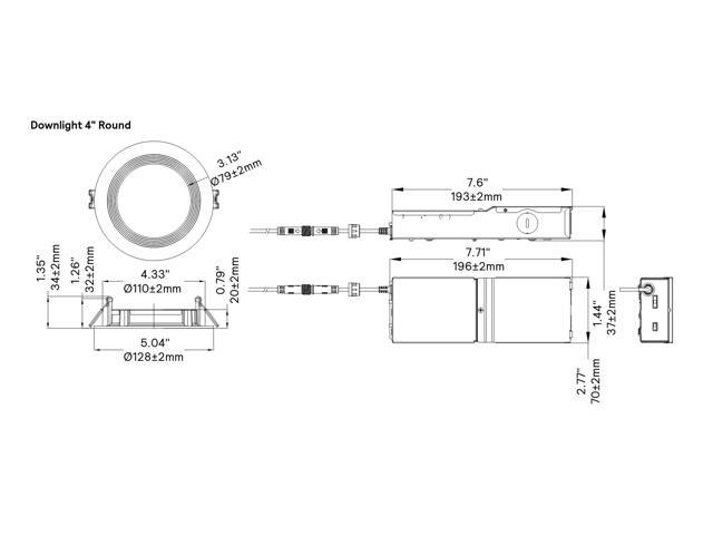 Lightolier LED Downlight, 4 inch round, dual select, LED Recessed Light, 120-277V, DL4RSLMZ10SCTUW