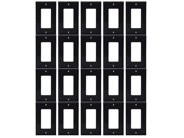 (case of 60) Eaton Wiring 1-Gang Decorator Wall Plate, Nylon, Standard, Black, 5151BK
