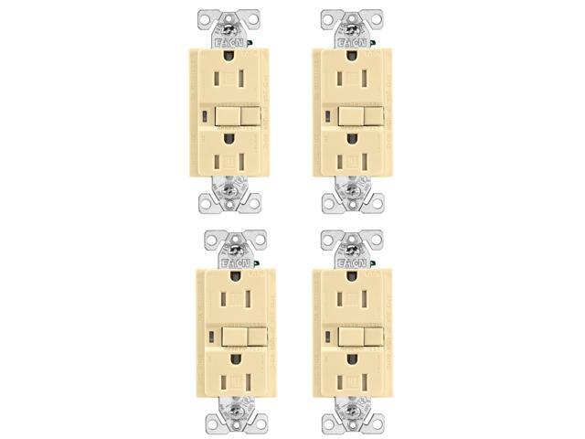 (case of 4) Eaton TRAFCI15V 15 Amp Tamper Resistant AFCI Receptacle, Ivory Finish