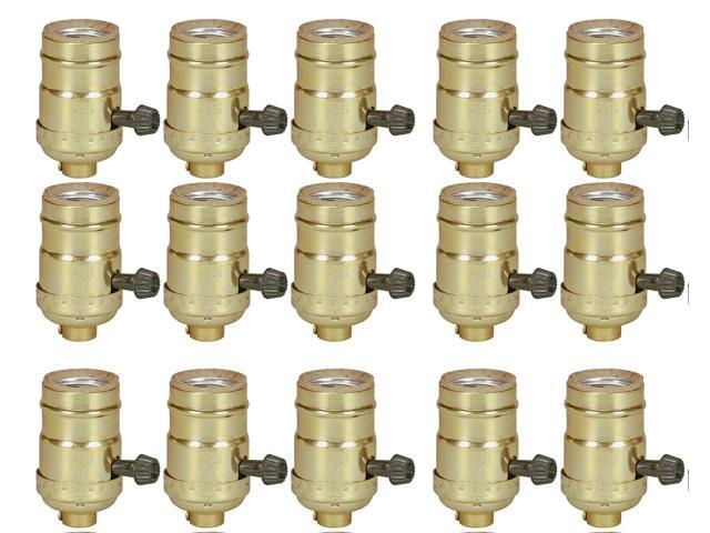 (case of 15) EATON Wiring 917ABD Medium Base Lamp Holder Adapter, Turn Knob metal Lamp stem mounting, medium screw base, 250w rated, 250V