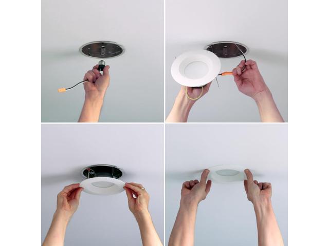 Halo 5-inch and 6-inch Integrated LED Recessed Ceiling Light 90 CRI Title 20 Compliant Retrofit Downlight Trim, 2700K Warm White