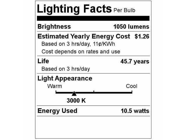 (case of 6) GE 93001 LED Light Bulb, 10.5 watt, 2 pin (G24d) Base, 1050 lumens, 3000K, Vertical, Plug in LED lamp