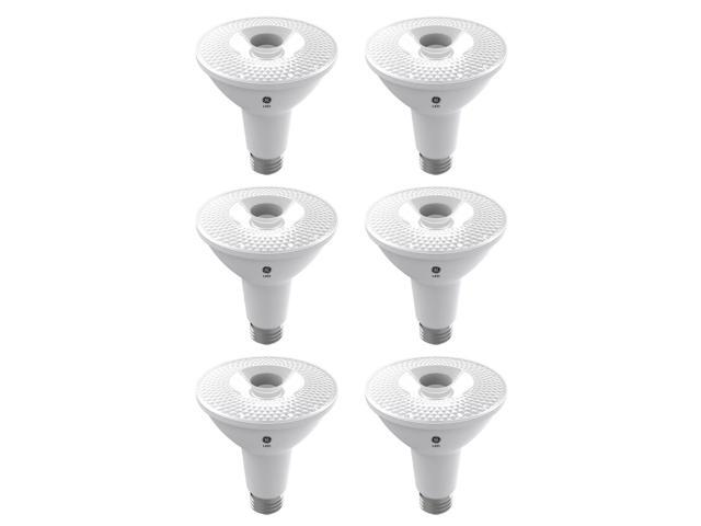 (6 bulbs) GE LED PAR30 long neck, Indoor Spotlight, warm white HD, 75 watt equivalent, Dimmable, 950 lumens, uses only 12 watts, LED Spotlight...