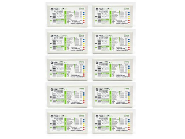 (case of 10) GE 63091 High Frequency Electronic Ballast for 2 OR 1 CFL Lamp, Compact Fluorescent, ProLine, GEC213-MVPS-BES