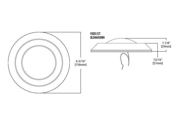 HALO BLD 4 in. 3000K Soft White Color Temperature Integrated LED Recessed Surface Mount Trim, 600 lumens, Title 20 Compliant, BLD406930WHR-CA