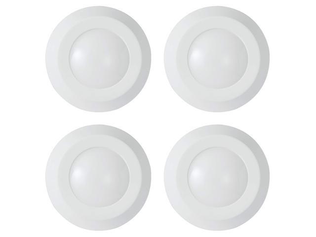 (case of 4) HALO 4 inch Backlit LED Surface Ceiling Mount Light, White Trim, 3000K Soft White, 600 lumens, 8 watts, BLD406930WHR