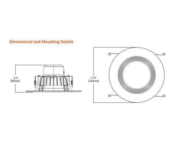Halo LED Recessed Retrofit Module with Baffle Trim, LED recessed fixture with screw base adapter, 3000K, 12 watts, 1140 lumens, 90 CRI, Matte white