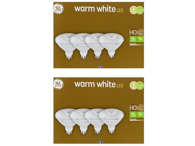 (8 LED bulbs) GE warm white LED PAR38 Flood Light, Indoor Outdoor, 15 watt, 1200 lumen, Dimmable, HD Light for exceptional color contrast and...