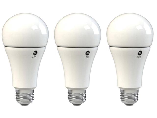 (case of 3) GE 73376 LED A21 3-way Light Bulb, 2700K warm white, using 4/16/10 watts, emitting 400/1600/1050 lumens, medium base