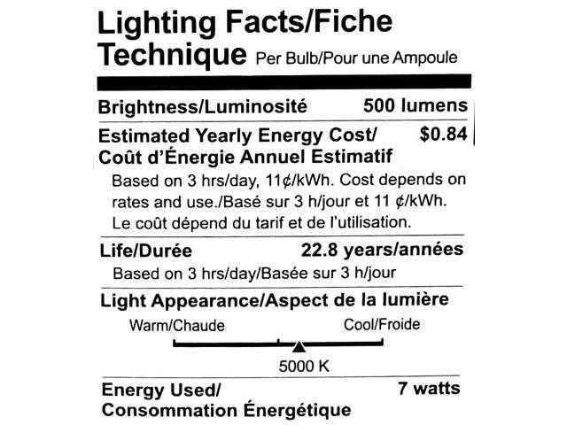 (4 LED Bulbs) GE Lighting 95928 LED A19, 7 Watt, 500 lumen, 5000K Cool WhiteA19, Medium Base. 5000 Kelvin Dimmable LED