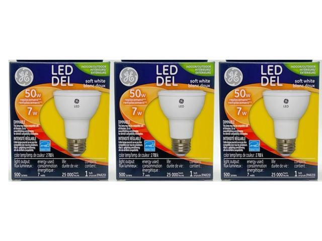 (pack of 3) GE 36804 LED lamp 50 watt replacement Par20 Soft White Dimmable LED Light Bulb
