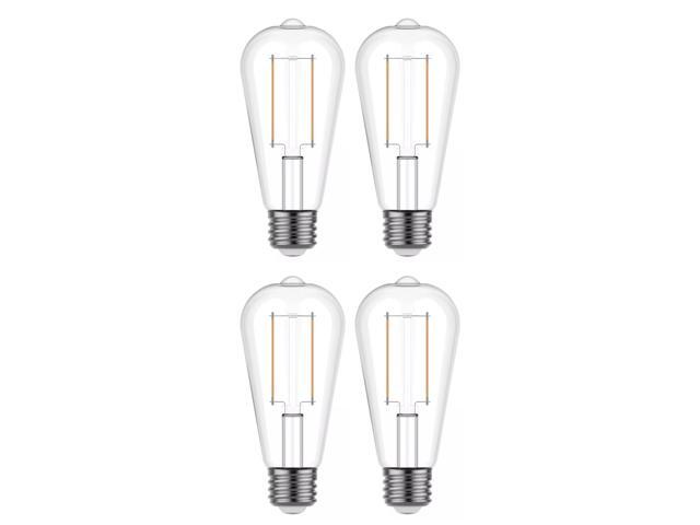 GE Classic Soft White LED Bulbs, ST19 Edison, 60W Equivalent using only 5 watts, 500 lumen, Dimmable, beautiful 2700K (4 Pack)