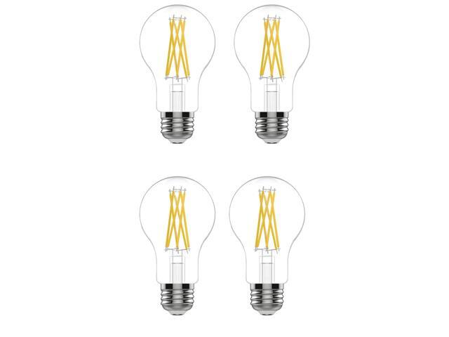 GE reveal LED A19, 100 watt equivalent, 11 watts 1140 lumens, HD Light, Dimmable, medium base, pure, clean reveal HD light (4 bulbs)