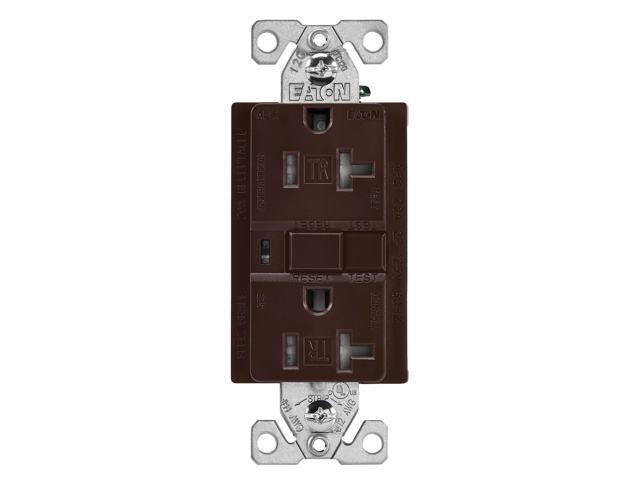 Eaton TRAFCI20B 20 Amp Tamper Resistant AFCI Receptacle, Brown Finish