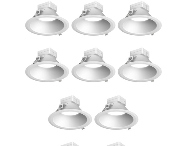 (case of 8) Prescolite LiteBox Standard, 4 inch round LED Downlight, Color Selectable (3500K, 4000K, 5000K), 90+ CRI, 0-10v Dimming, 120-277V,...