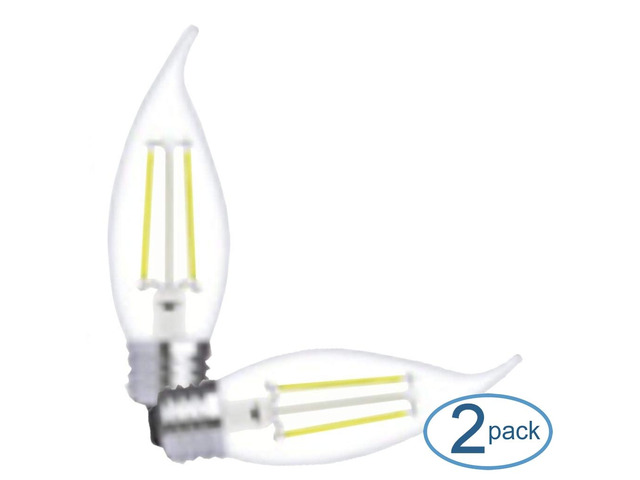 (2 bulbs) GE 37416 - LED4DFCAM-GW2P Candle Tip LED Light Bulb