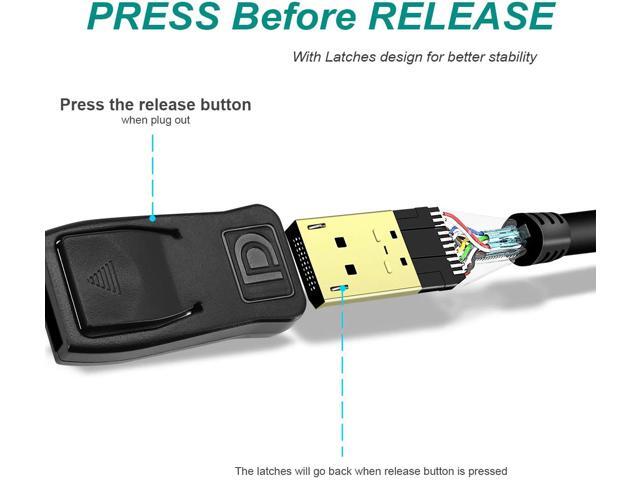 4K DisplayPort to DisplayPort Cable (DP to DP Cable, Display Port Cable) 6 Feet - 4K 60Hz, 2K 144Hz Monitor Support,Black