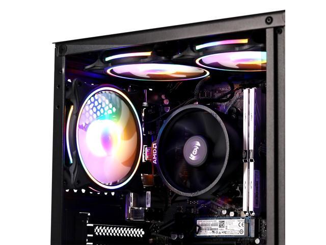 MXZ Gaming PC Desktop Computer, AMD Ryzen 5 5600GT 3.6GHz, AMD Radeon RX Vega 7 Graphics,16GB DDR4, NVME 1TB SSD, 6RGB Fans, Win 11 Pro Ready,...