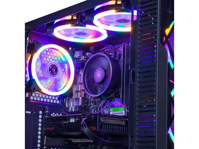 MXZ Gaming PC Desktop Computer, AMD Ryzen 5 4500 3.6GHz, GTX1660S,16GB(8G*2) DDR4, NVME 500GB SSD, 6RGB Fans, Win 11 Pro Ready, Gamer Desktop...