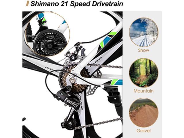 Hiland Mountain Bike, Shimano 21 Speeds Drivetrain, Aluminum Frame 26 Inch Wheels with Disc-Brake 3-Spoke for Men Women Men's MTB Bicycle