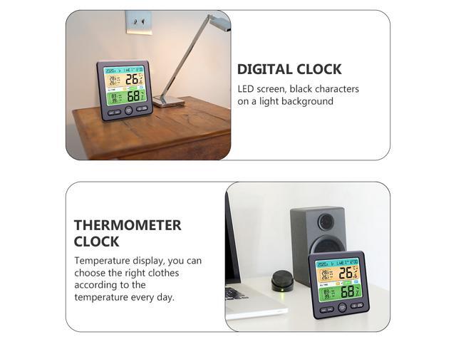 1pc Practical Durable Convenient Multipurpose Home Hygrothermograph Thermometer Clock Hygrometer Clock