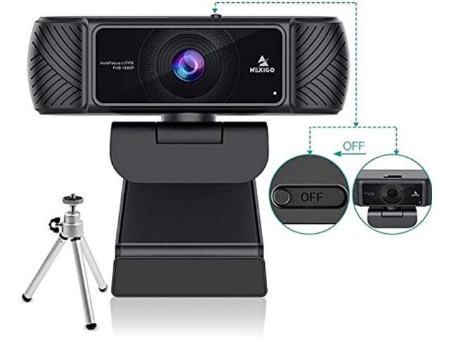 nexigo 1080p 60fps webcam with microphone for streaming, advanced autofocus, w/privacy cover and tripod, n680p pro computer web camera for online.