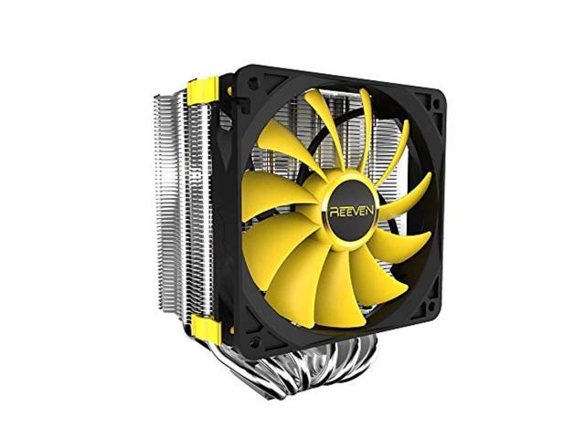 reeven justice 120mm air cpu cooler, tower heatsink with 6 heatpipes and pwm fan, intel lga1151, amd