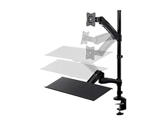 Monoprice Sit-Stand Articulating Monitor and Keyboard Workstation Made of High-Grade Aluminum and Steel