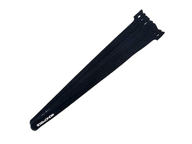 Monoprice Hook and Loop Fastening Cable Ties, 13in, 100 pcs/pack, Black