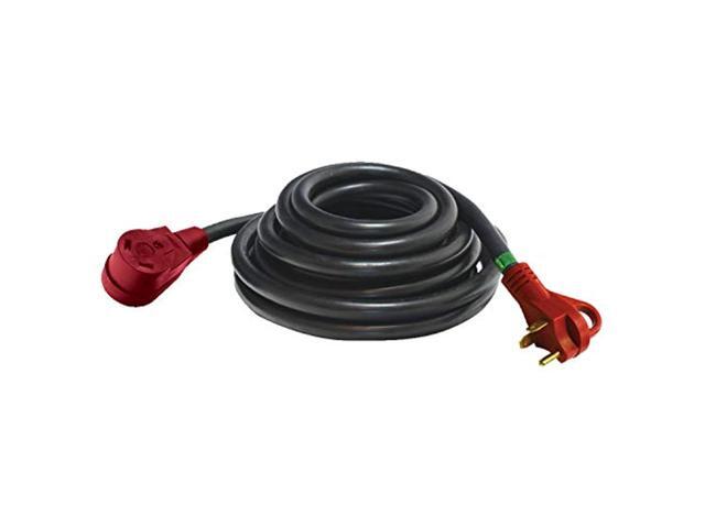 valterra mighty cord rv 30-amp extension cord, 50-foot power extension cord, red