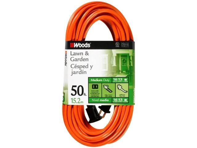 woods 0723 16/2 sjtw general purpose extension cord, medium duty, ideal for landscaping and powering appliances, water resistant flexible vinyl. photo