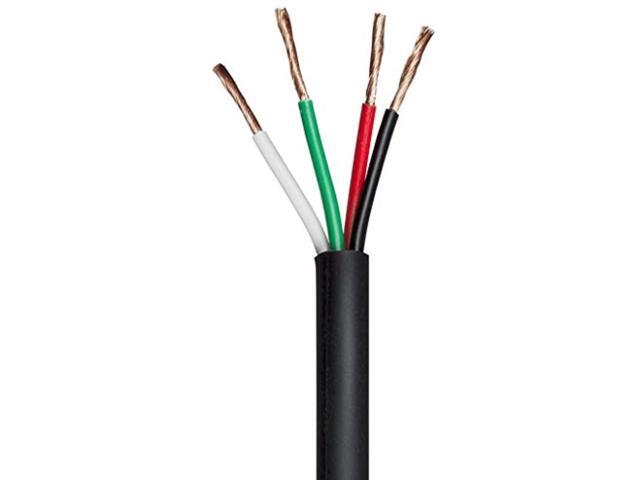 Monoprice Nimbus Series 18 Gauge AWG 4 Conductor CMP-Rated Speaker Wire / Cable - 100ft UL Plenum Rated, 100% Pure Bare Copper With Color Coded...