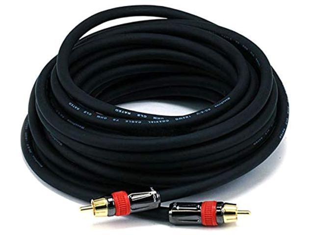 Monoprice 25ft High-quality Coaxial Audio/Video RCA CL2 Rated Cable - RG6/U 75ohm (for S/PDIF, Digital Coax, Subwoofer &