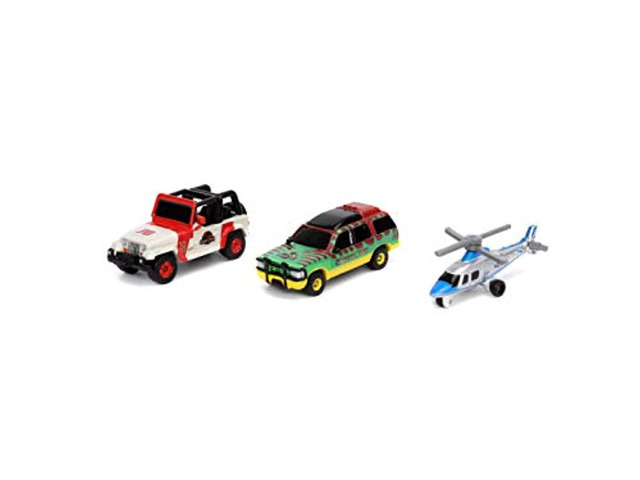 jada toys jurassic world 1.65'' nano 3-pack die-cast cars wave 1, toys for kids and adults (31955)