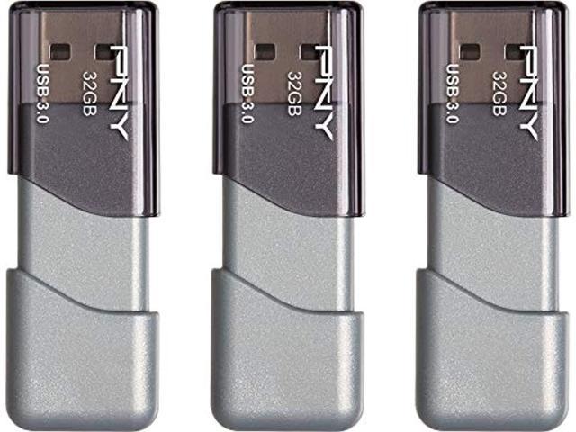 pny 32gb turbo attach 3 usb 3.0 flash drive, 3-pack (p-fd32gx3tbop-mp)