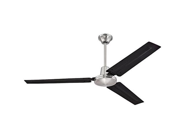 westinghouse lighting 7800300 jax modern industrial style ceiling fan and wall control, 56-inch, brushed nickel black blades photo