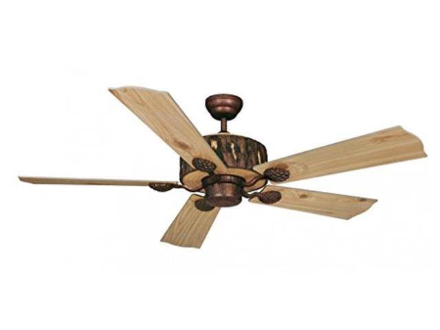 vaxcel fn52265wp log cabin ceiling fan, 52', weathered patina finish