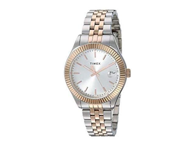 timex women's waterbury legacy 34mm watch - rose two-tone with stainless steel bracelet